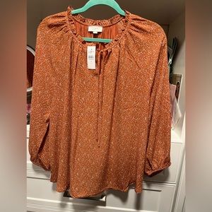 Ruffle Tie Neck Blouse